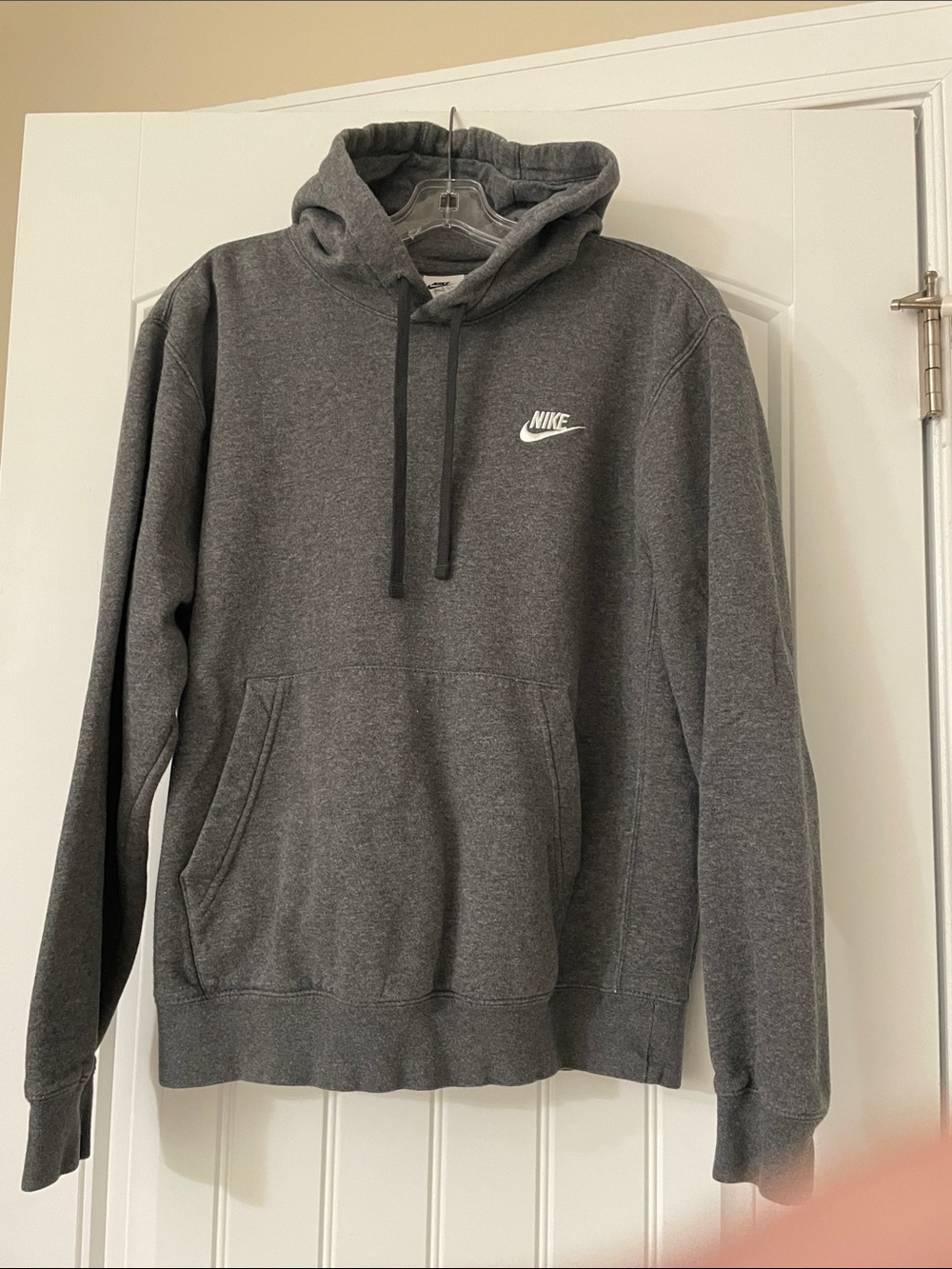 Nike Dark Gray Pullover Hoodie with White Logo